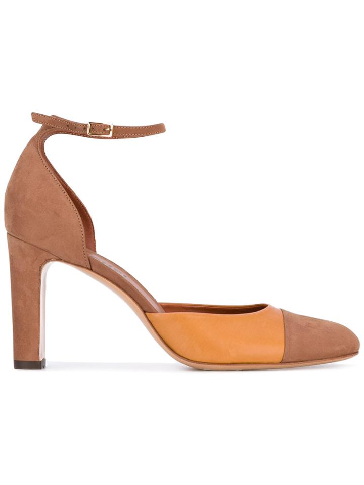 Michel Vivien Ankle Strap Pumps - Brown