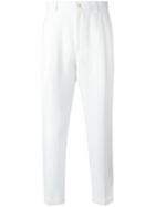 Etro - Cropped Lightweight Trousers - Men - Linen/flax - 50, White, Linen/flax