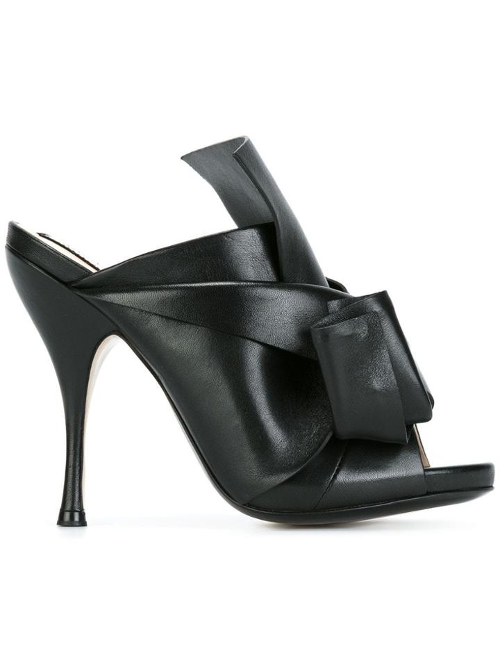 No21 Open Toe High Mules - Black