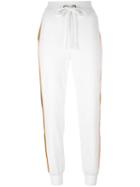 No Ka' Oi Striped Side Track Pants, Women's, Size: Small, White, Polyamide/spandex/elastane