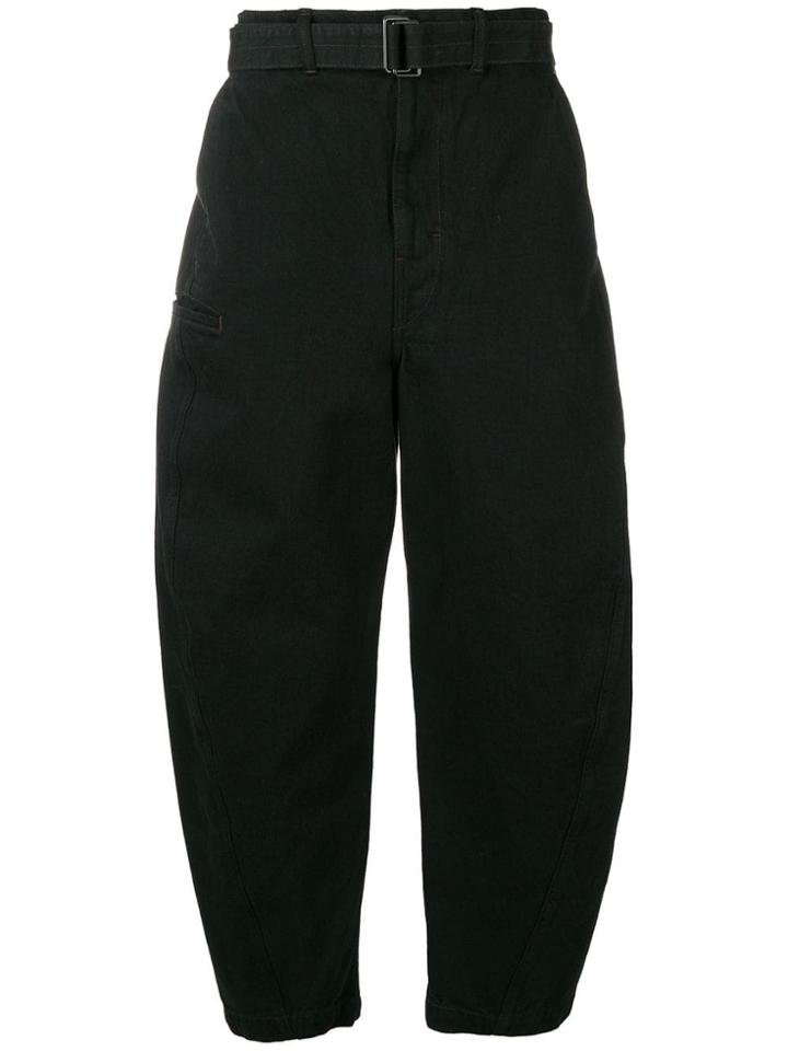 Lemaire Belted Curved Leg Trousers - Black