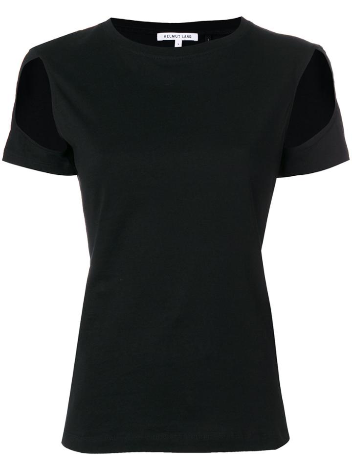 Helmut Lang Cut Out Sleeve T-shirt - Black