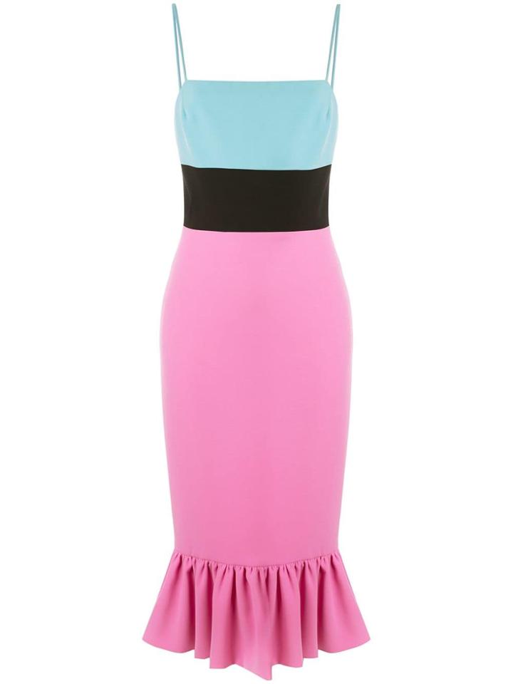 Christian Siriano Fitted Peplum Midi Dress - Pink