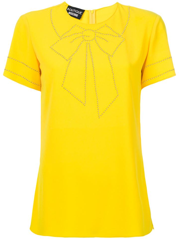 Boutique Moschino Bow Embroidered T-shirt - Yellow & Orange