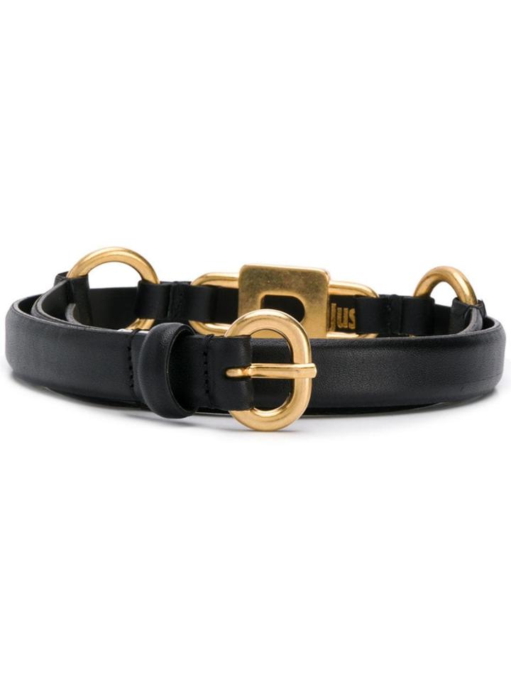 Just Cavalli Gold Padlock Belt - Black