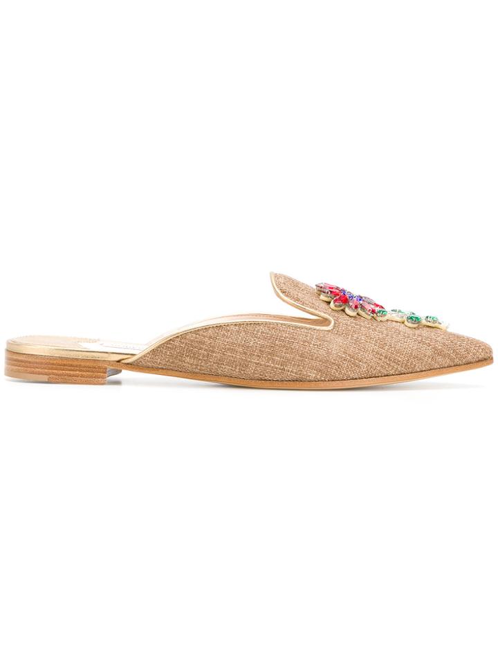 Roberto Festa Embellished Ballerina Shoes - Nude & Neutrals