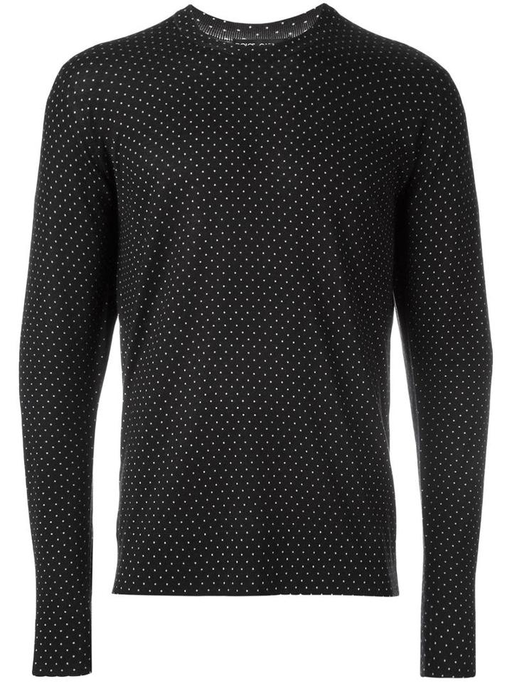 Dolce & Gabbana Micro Dots Jumper, Men's, Size: 46, Black, Silk/cashmere