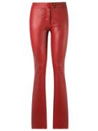 Tufi Duek Straight Leg Trousers, Women's, Size: 42, Red, Leather