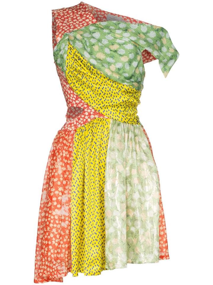 Preen By Thornton Bregazzi Monica Printed Patchwork Dress - Red Mint