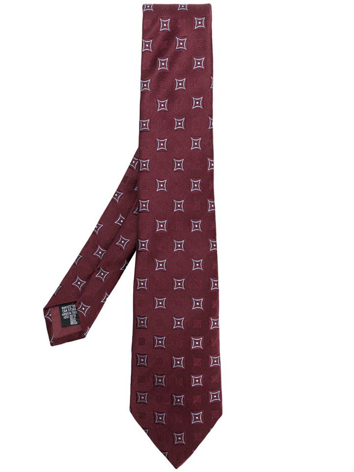 Emporio Armani Square Print Tie - Red