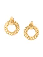 Chanel Pre-owned 1996 Chain Hoop Clip-on Earrings - Gold
