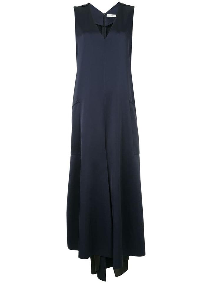 Tibi Asymmetric V-neck Dress - Blue