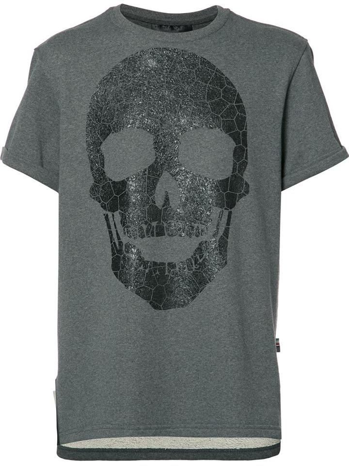 Philipp Plein Skull Print T-shirt, Men's, Size: Xl, Grey, Cotton