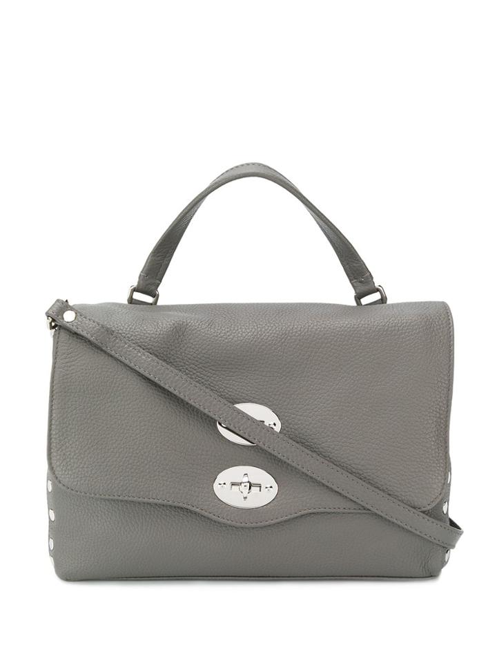Zanellato Foldover Top Shoulder Bag - Grey