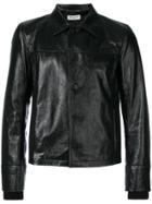 Saint Laurent Collared Leather Jacket - Black