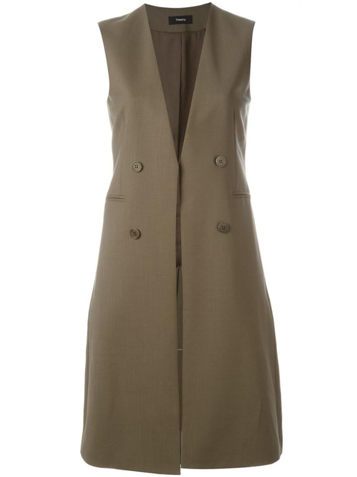 Theory Sleeveless Long Jacket - Green