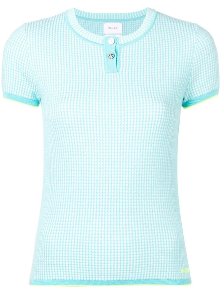 Barrie Cashmere Grid Top - Blue