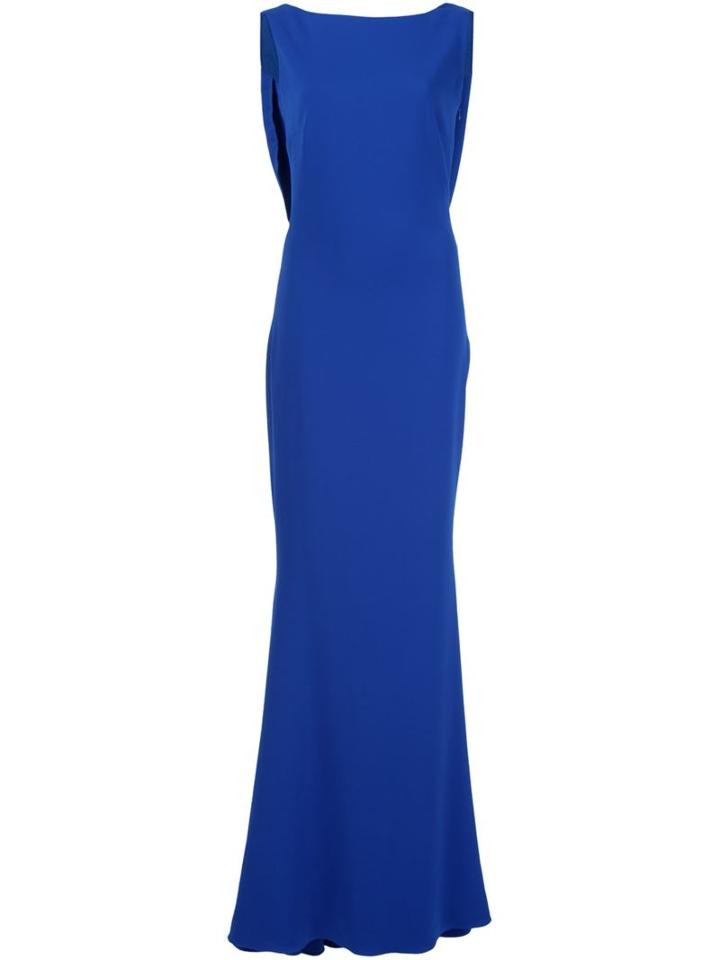 Marchesa Notte Embellished Back Gown, Women's, Size: 16, Blue, Polyester