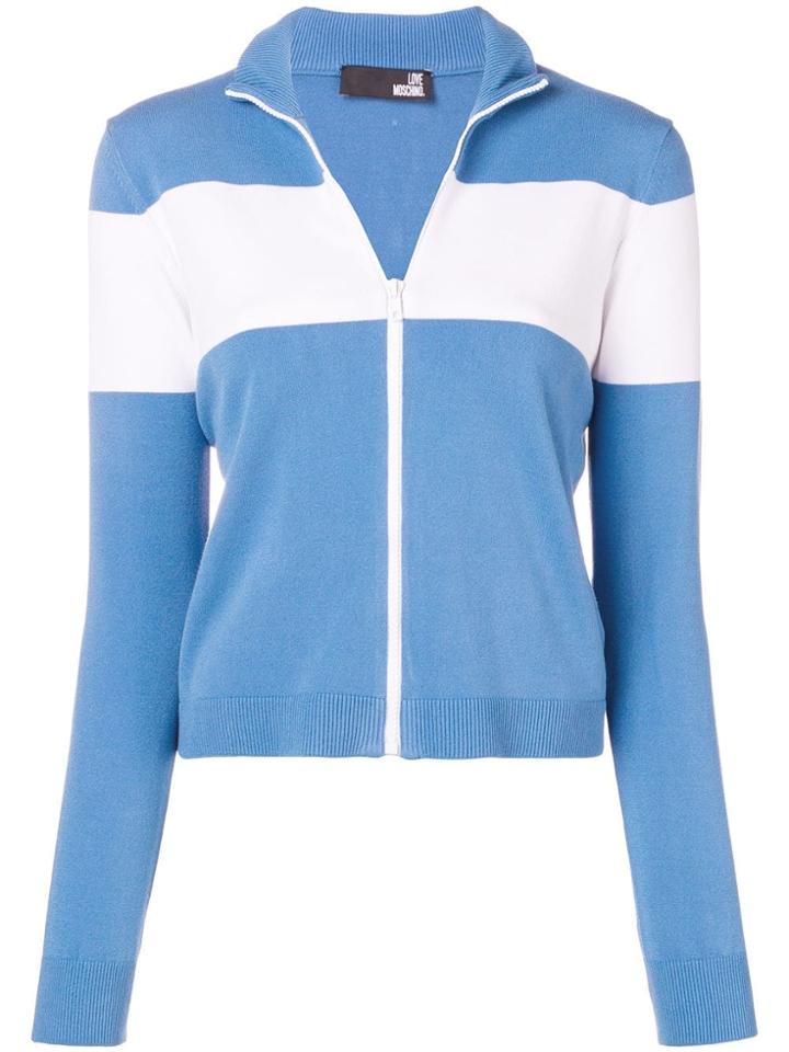 Love Moschino Turtleneck Zipped Cardigan - Blue