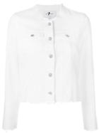7 For All Mankind Rhinestone-embellished Denim Jacket - White