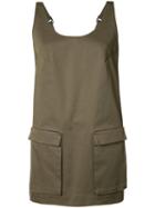 Josh Goot Utility Harness Top, Women's, Size: Small, Green, Cotton/spandex/elastane