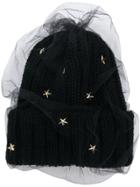 Ca4la Star Embellished Knitted Hat - Black