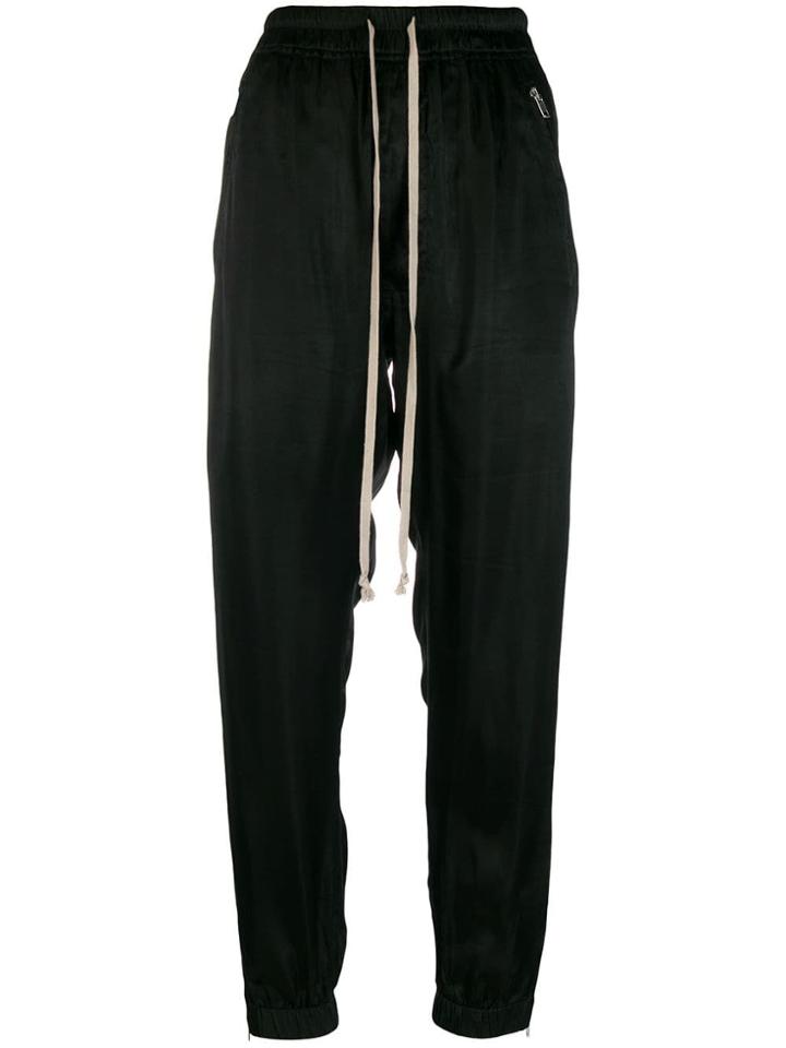 Rick Owens Drawstring Fitted Trousers - Black
