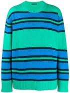 Acne Studios Face Patch Striped Sweater - Green