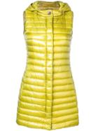 Herno Hooded Padded Gilet - Yellow