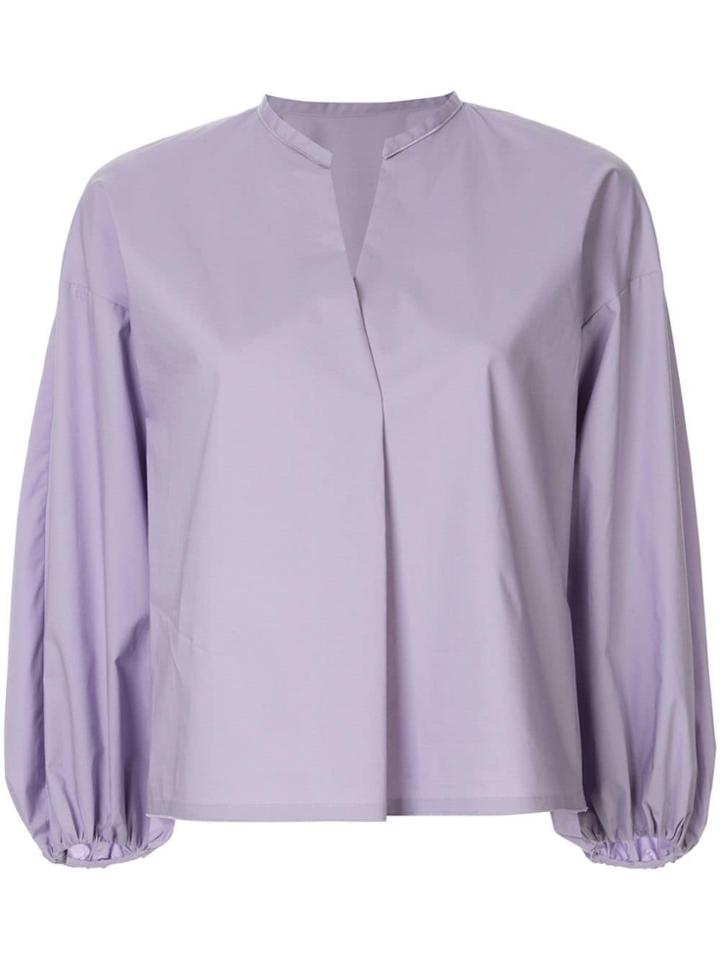 Ballsey Balloon Sleeve Blouse - Purple