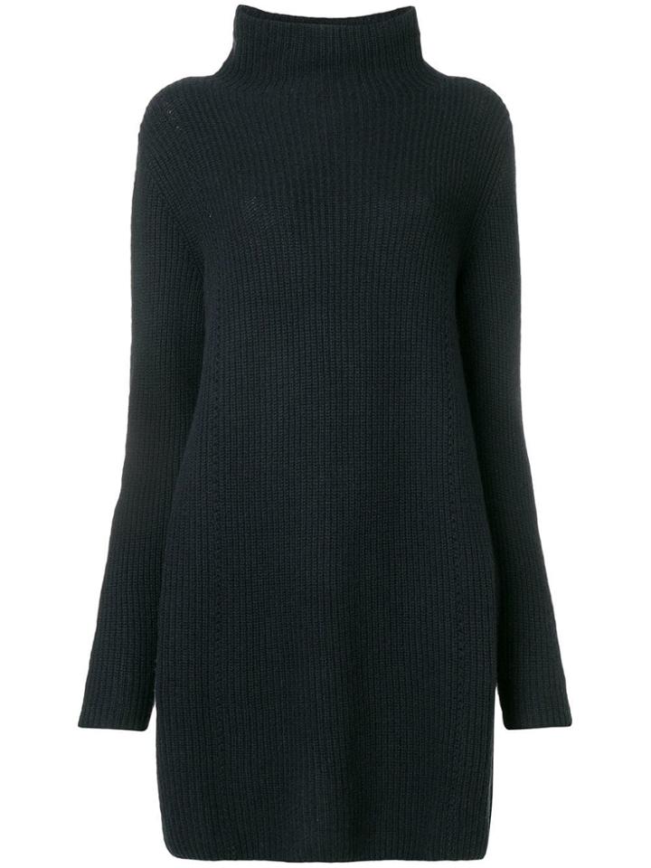 N.peal Ribbed Knit Sweater Dress - Grey