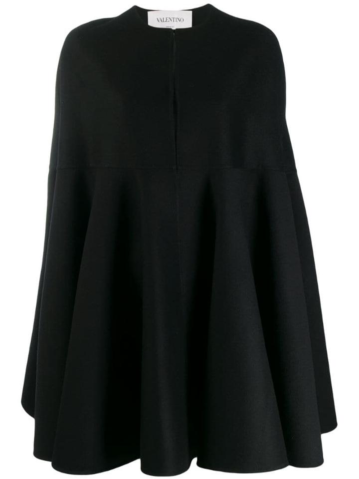 Valentino Slit Neckline Cape - Black