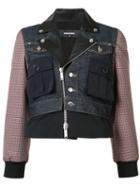 Dsquared2 Multi Media Jacket, Women's, Size: 40, Blue, Cotton/spandex/elastane/lamb Skin
