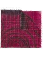 Faliero Sarti Bouclé Knit Check Frayed Edge Scarf, Women's, Red, Silk/polyamide/virgin Wool