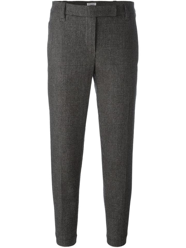 Brunello Cucinelli Tailored Cropped Trousers, Women's, Size: 40, Brown, Polyester/spandex/elastane/acetate/virgin Wool