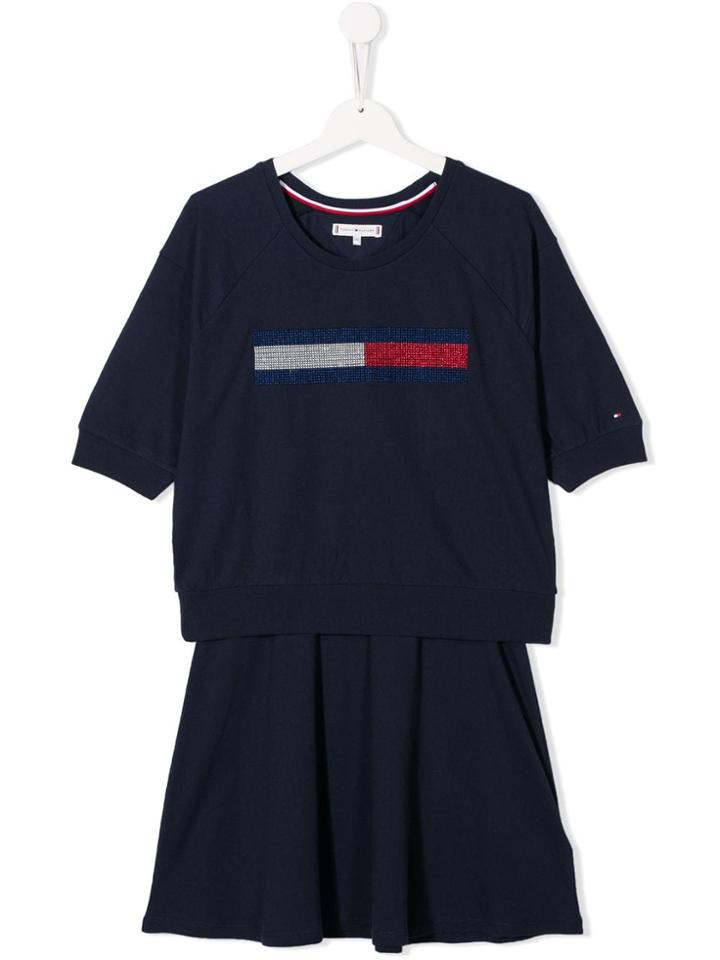 Tommy Hilfiger Junior Logo Romper Dress - Blue
