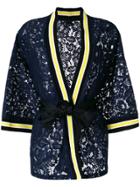 Pinko Contrast Trim Lace Kimono - Blue