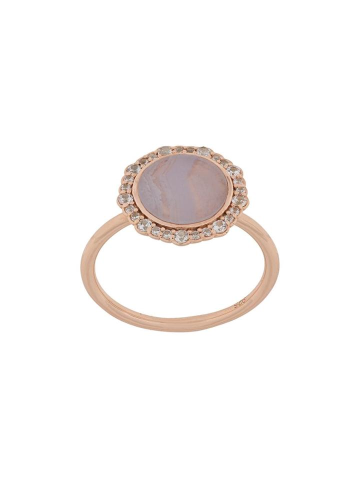 Astley Clarke Lace Agate Luna Ring - Metallic