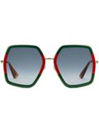 Gucci Eyewear Occhiali Da Sole Quadrati Oversize In Metallo - Green