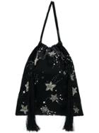 Attico Bead Embroidered Tassel Clutch - Black