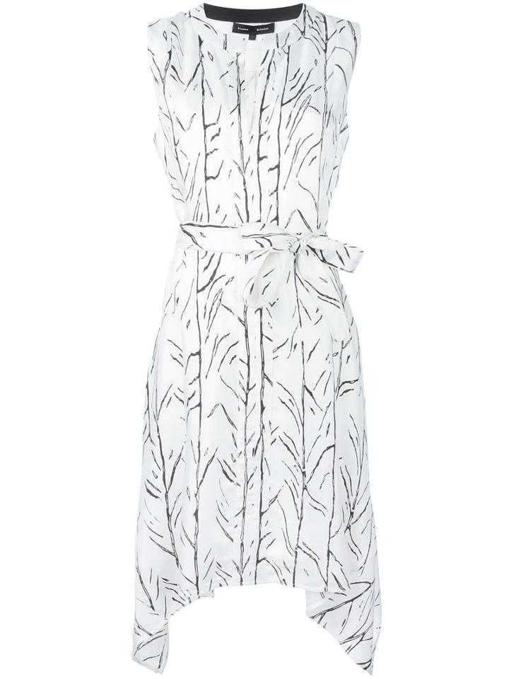 Proenza Schouler Branch Print Sleeveless Dress, Women's, Size: 10, White, Silk/viscose