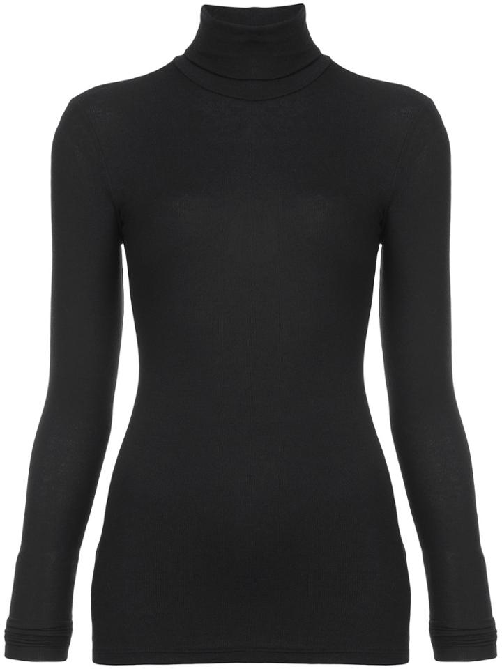 Atm Anthony Thomas Melillo Roll Neck Jersey Top - Black