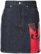 Calvin Klein 205w39nyc Printed Denim Mini Skirt - Blue