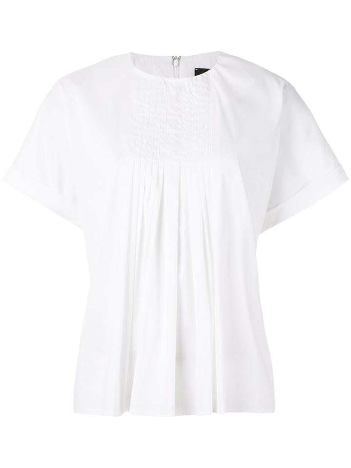 Federica Tosi - Ruched T-shirt - Women - Cotton/polyamide/spandex/elastane - S, White, Cotton/polyamide/spandex/elastane