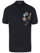 Dolce & Gabbana Emblem Patch Polo Shirt - Black