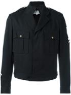 Maison Margiela Cut-out Military Jacket, Men's, Size: 46, Black, Cotton/viscose/cupro