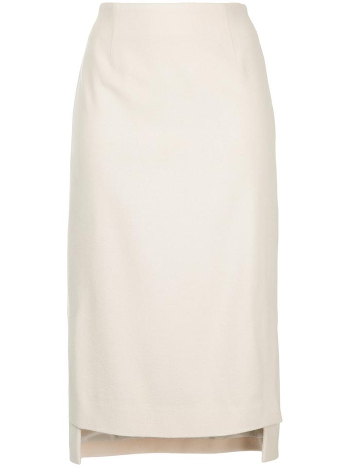 Estnation Fitted Over-the-knee Skirt - White