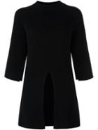 Federica Tosi Front Slit Jumper, Women's, Size: Medium, Black, Acrylic/virgin Wool