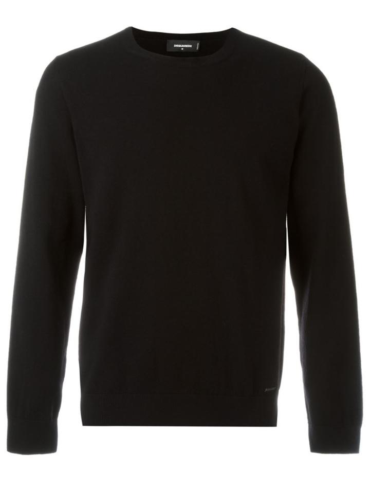 Dsquared2 Crew Neck Jumper, Men's, Size: Large, Black, Polyester/wool
