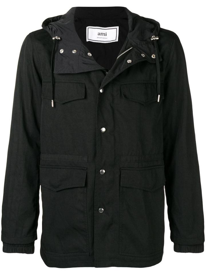 Ami Alexandre Mattiussi Patch Pockets Parka - Black